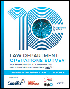 Law Department Operations Survey - 10th Anniversary Report, Screenshot, Front Page