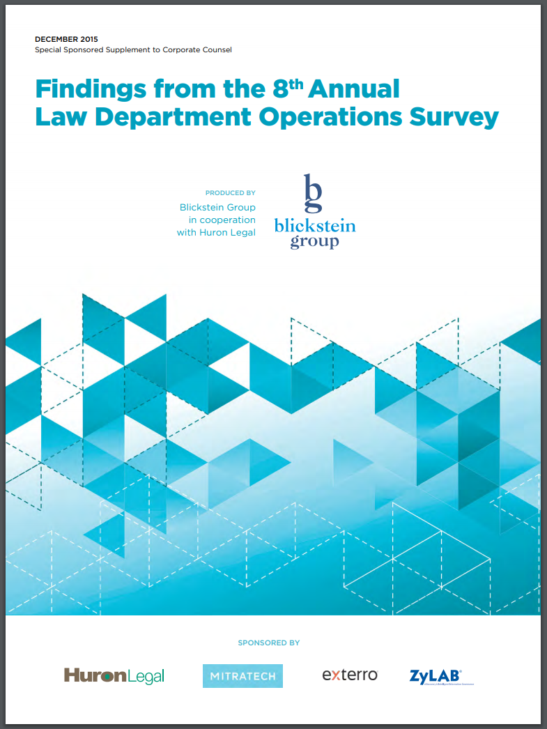 8th Annual Survey of Law Department Operations, Screenshot, Front Page