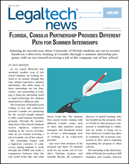 Florida, Consilio Partnership Provides Different Path for Summer Internships, Screenshot, Front Page